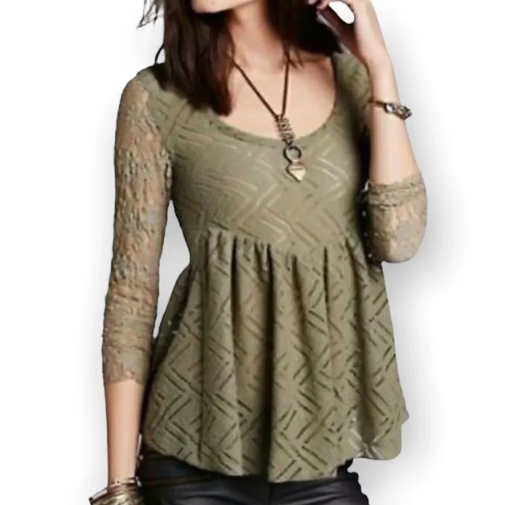 Free People Gracie Lace Crochet Babydoll…
